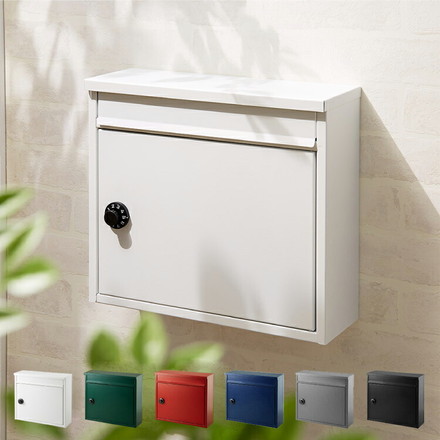 郵便ポスト ダイヤル式 壁掛け ポスト シンプル 北欧 鍵付 メールボックス グリーン