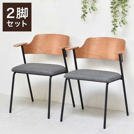 ダイニングチェア 2脚セット 肘付きチェア 北欧 シンプル レトロ モダン イス 椅子 ヴィンテージ