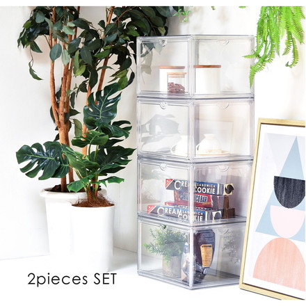 靴箱 コンパクト スリム 2個セット マルチクリアボックス 2個セット 幅36cm マルチクリアボックス 2個