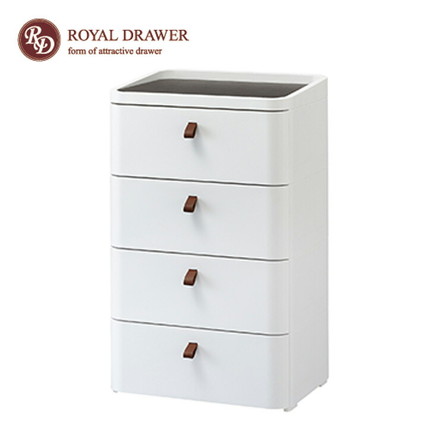 サンカ squ+ ロイヤルドアー 544 4段 幅54.5cm ホワイト プラスチックチェスト 収納チェスト