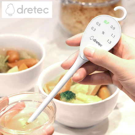塩分計 しおぴかるん ホワイト 光でお知らせ ボタン操作 簡単操作 フック付 電池式 健康 料理 食事 ドリテック EN-907WT