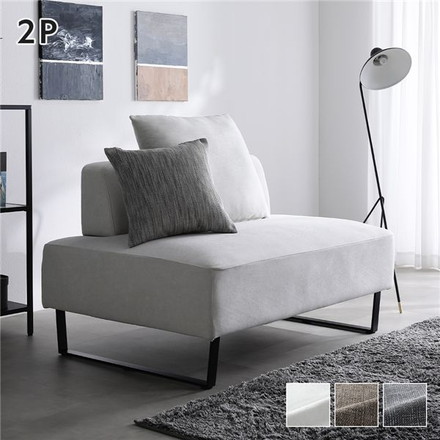 コーナーカウチソファ 2人掛け 単品 スチール脚 アッシュホワイト 洗えるカバー ポケットコイル 脚取外し可 ソファ