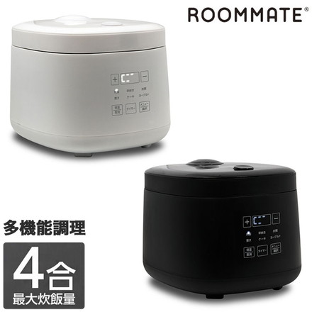 炊飯器 4合炊飯器 多機能調理炊飯器 RM-218TE 2色 ブラック ホワイト ROOMMATE ブラック