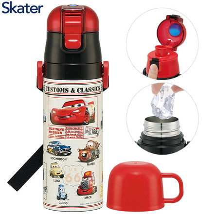 カーズ25 水筒 キッズ 直飲み ワンタッチ ステンレス 保冷 キャラクター 2WAY カーズ25 スケーター Skater SKDC4 キャラクター 可愛い かわいい