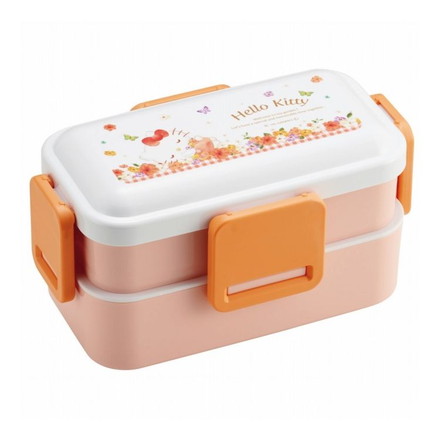 サンリオ sanrio ハローキティ パステル水彩花柄 弁当箱 ランチボックス ランチ 大人 子供 二段 仕切り 食洗機 レンジ 対応 小学生 C872 PFLW4 キャラクター スケーター skater