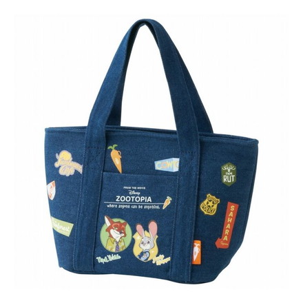 ディズニー disny ズートピア ヴィンテージ ランチバッグ デニム ポケット付き 保冷 アルミ蒸着 弁当 ランチ KBCD6 キャラクター スケーター skater