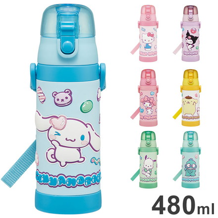 サンリオ 新柄 水筒 キッズ 直飲み 保冷 3D ステンレスボトル ボトル クロミ シナモロール マイメロディ キティ ポムポムプリン ポチャッコ ハンギョドン SDPV5 Sanrio マシュグミ スケーター Skater キティ