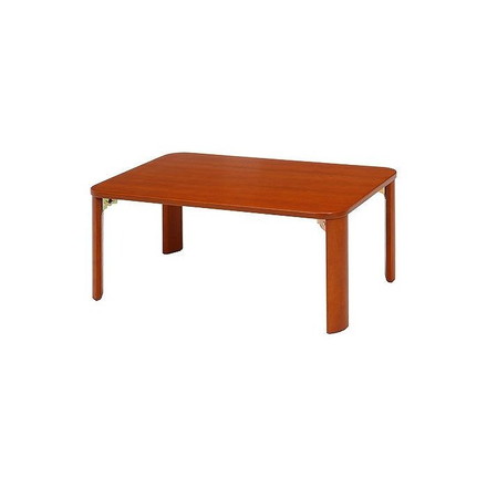 折脚ローテーブル W750×D500×H320mm MDF(突板ラバーウッド) ブラウン