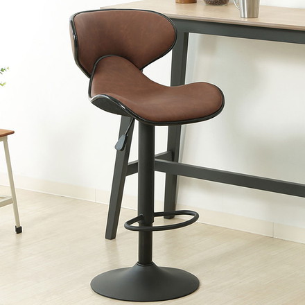 カウンターチェア ヴィンテージ風 昇降式 高さ調節 フットレス付き 合成皮革 バーチェア ハイチェア スツール ハイスツール レトロ