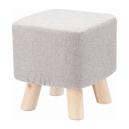 ミニファブリックスツール ベージュ スクエア 幅26.5×奥行26.5×高さ27cm 綿 ウレタンフォーム 合板