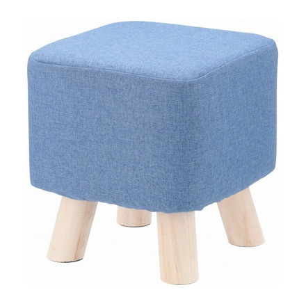 ミニファブリックスツール ブルー スクエア 幅26.5×奥行26.5×高さ27cm 綿 ウレタンフォーム 合板