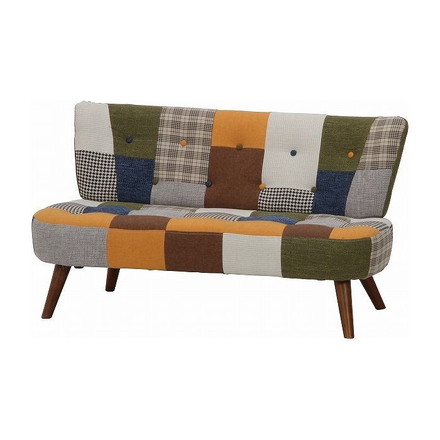 ソファ2p パッチワーク W1230×D670×H680mm 360mm ポリエステル100% おしゃれ
