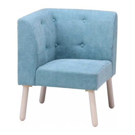 コーナーソファー ホワイトウォッシュ 幅61.5cm 奥行61.5cm 高さ78cm