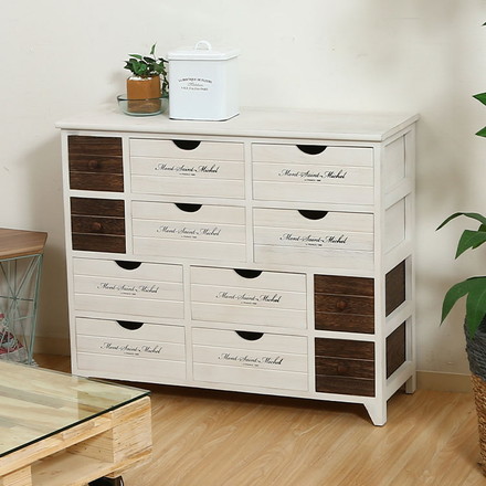 チェスト 4段 アンティーク ミッシェル2 ホワイト 白 フレンチカントリー調 収納 引き出し