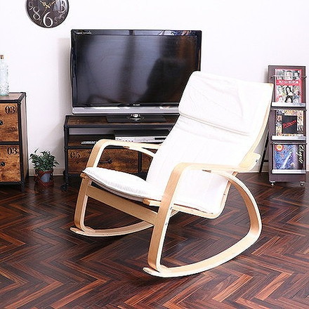 リラックスチェアー スリム ロッキングタイプ W670×D960×H900mm 480mm 綿35 ポリエステル65