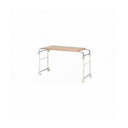 ベッドテーブル ホワイト W1165×D455×H670~1020mm スチール MDF(PVC)