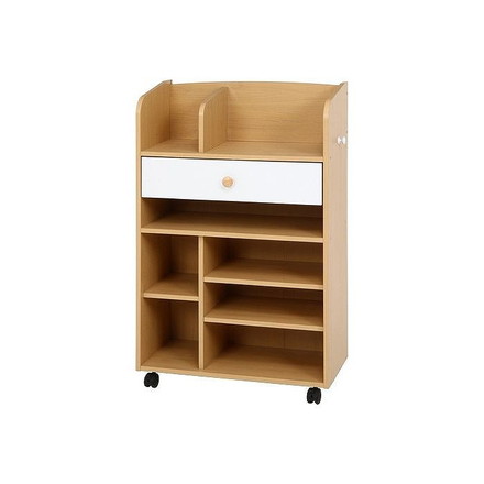 リビングラック ナチュラル×ホワイト W620×D290×H970mm