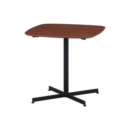 カフェテーブル W750×D750×H720mm 天然木化粧繊維板(ウォルナット) スチール