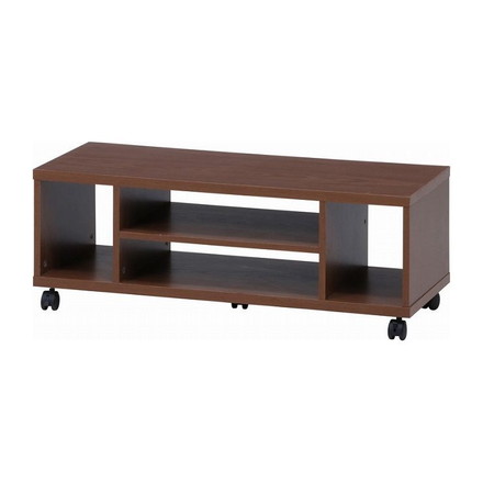 キャスター付きTV台 ミディアムブラウン 幅89×奥行32.9×高さ40.8cm