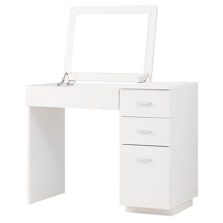 デスクドレッサー 幅90cm コンセント付 引き出し 木製 組み立て式 鏡台