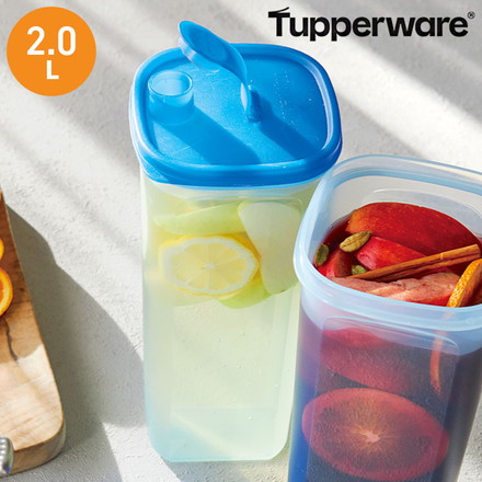 タッパーウェア 冷水筒 2L スクエア スリムライン Tupperware