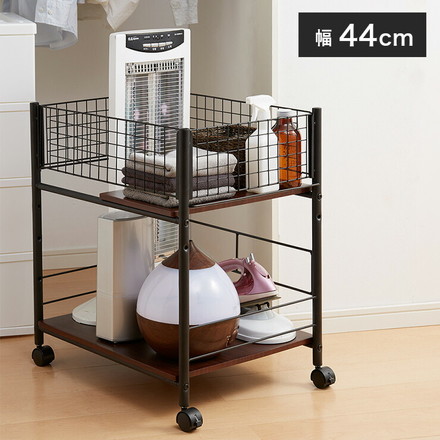 キャスター付き クローゼット収納ラック 幅44cm 棚板自由自在 マルチラック 押入れ収納 ホワイト