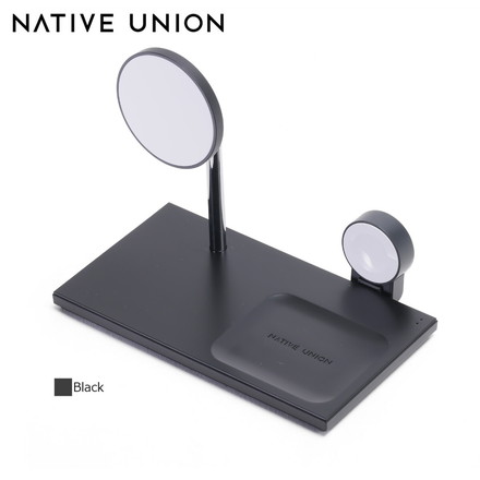 ネイティブユニオン ワイヤレス充電 スタンド型 iPhone＆Apple Watch＆AirPods 3台同時充電 Qi対応 SNAP MAGNETIC 3-IN-1 WIRELESS CHARGER NATIVE UNION NU-SNAP-3IN1-BLK-EU BLACK