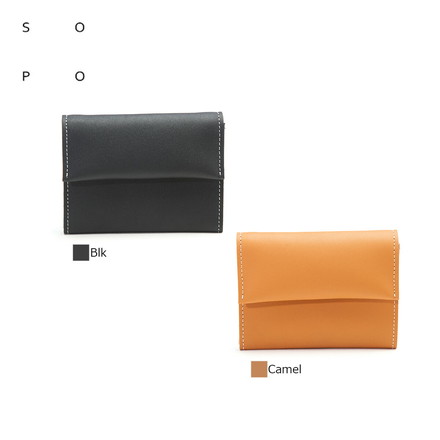 ソポ SOPO PLEATS MULTI PURSE-DEG 2つ折り財布 SO-22ss2403 CAMEL