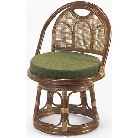 東京ラタン 天然籐 回転チェア ミドルタイプ チェア 高座椅子 籐 椅子 チェア