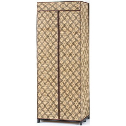 ハンガーラック カバー付きクローゼットハンガー クロス柄 幅75cm ラック カバー付き 衣類収納 ラック