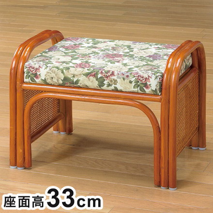 天然籐らくらく座椅子 ハイタイプ 座面高33cm クッション付き 椅子 オットマン 東京ラタン 天然籐 籐家具 コンパクト 和風 和室