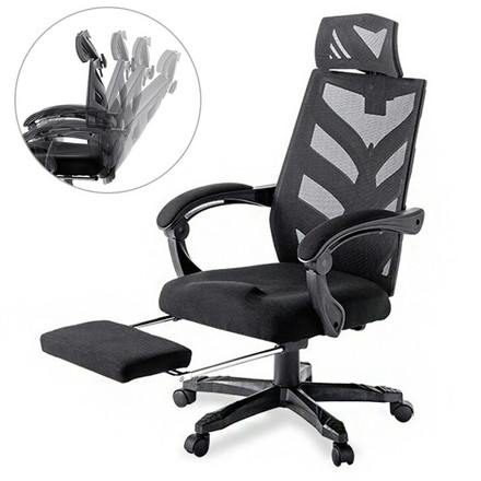 リクライニングチェア ワークチェア メッシュ ウレタンフォーム 360゜回転 在宅ワーク 在宅勤務 首 背中