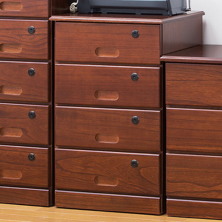 4段チェスト シークレットチェスト 幅36 奥行35 高さ53 チェスト 棚 タンス 天然木 木製 鍵付き 鍵かけ