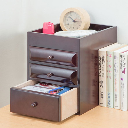 卓上整理チェスト 3段 完成品 木製 チェスト 書類整理 裁縫道具 救急箱 貴重品箱 収納ケース 収納ボックス トレー