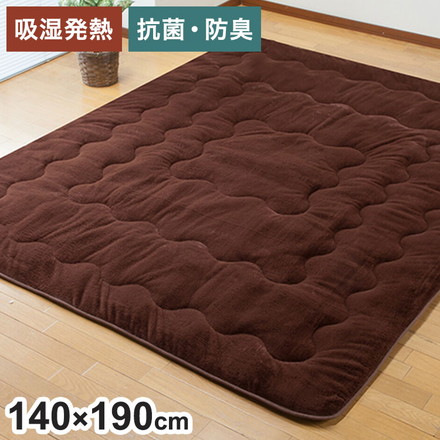 ラグ 7層構造 ぽかぽか マット 140×190cm ふんわり 発熱 蓄熱 断熱 遮熱 節電 省エネ 電気代節約 暖かい ブラウン リビング ラグマット