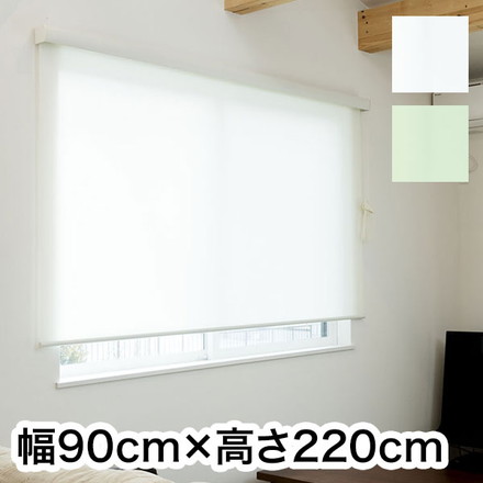 ロールスクリーン カバー付き 幅90cm×高さ220cm 間仕切り グリーン