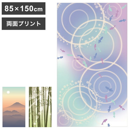 ダブルプリントのれん 85×150cm 両面プリント 絵柄入り おしゃれ 裏表 間仕切り キッチン リビング お風呂場 竹林[M6240]