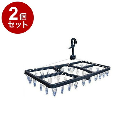 【まとめ買い 単品2個セット】 東和産業 ハンガー CLR ジャンボ 角ハンガー ポリカピンチ42個付