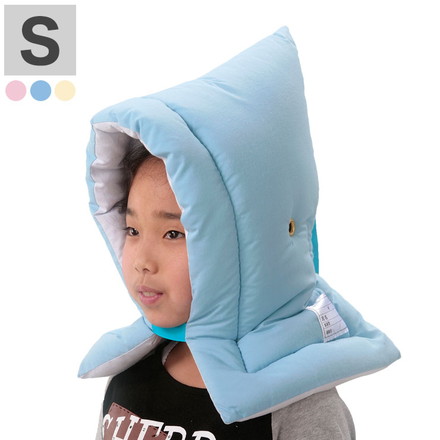 防炎協会認定 カネカロン防災頭巾 S 防災ずきん 日本製 Sサイズ防災クッション 37×26cm 小学生ジュニア用 ブルー