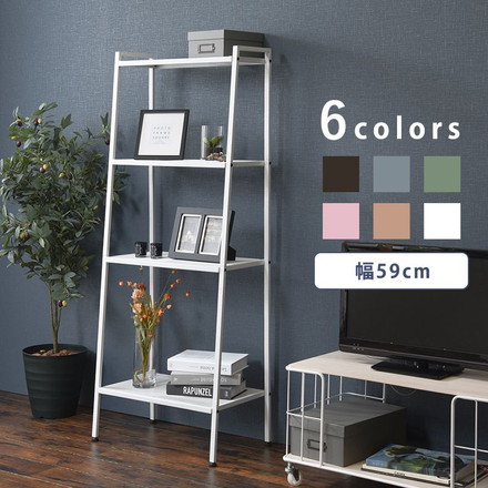 スチールラック 棚 4段 ディスプレイラック 幅59cm 奥行37cm 高さ147cm 収納 リビング マルチラック ダークブラウン