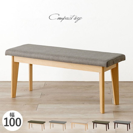 ダイニングベンチ 幅100 天然木 ピーチ材 天然木 ファブリック 北欧 イス 椅子 チェア ナチュラル グレー ベージュ ナチュラル/ベージュ