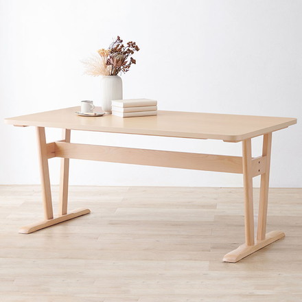 ダイニングテーブル 145×80 ゆったり天板 ロータイプ 天然木 ビーチ材 ダイニング 机 リビング 可愛い