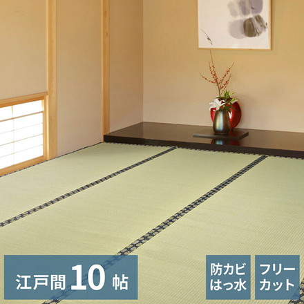 フリーカット裏付き い草カーペット 440×352cm みすず 江戸間10畳 防カビ はっ水 フリーカット カットOK