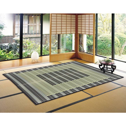 国産い草センターラグ(裏貼り) 築彩(ちくさい) 約191×250cm BL