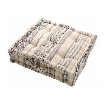 インド綿クッキークッション テラ 約42×42×10cm BK