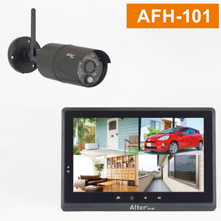 防犯カメラ ワイヤレス 防犯カメラセット モニター付き フルHD無線カメラ&10インチモニターセット AFH-101 キャロットシステムズ