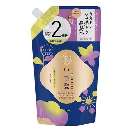 【単品6個セット】 いち髪 ダメージリペア&カラーケア コンディショナー 詰替用2回分 クラシエホームプロダクツ販売 640g