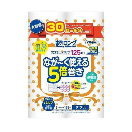 【単品2個セット】 ペンギン芯なし超ロングパルプ250m6RW 丸富製紙