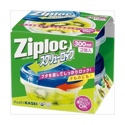 旭化成ホームプロダクツ ジップロック スクリューロック (300ml) 2個 行楽用品 保存容器 ジッパーバック 保存容器