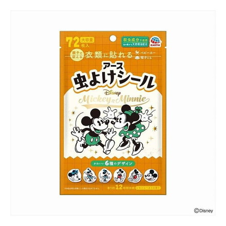 虫よけシール ミッキー&ミニー アース製薬 72枚【メール便配送】